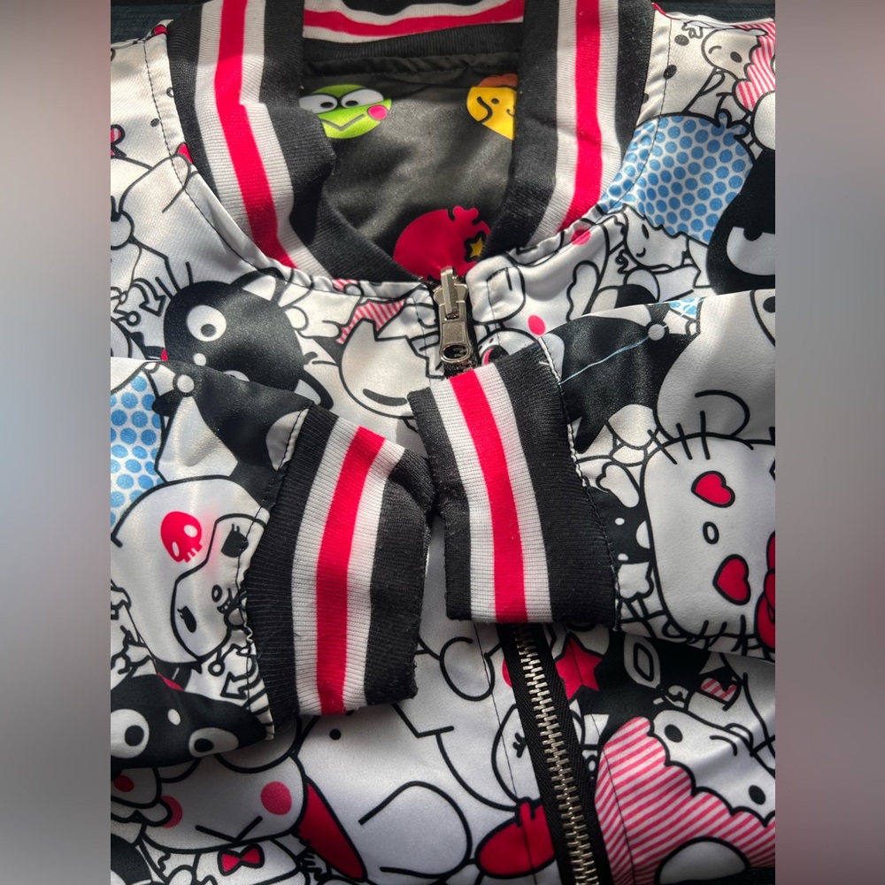 Japan LA Hello Kitty Sanrio lightly used Reversible Satin Bomber Jacket - Picture 6 of 9